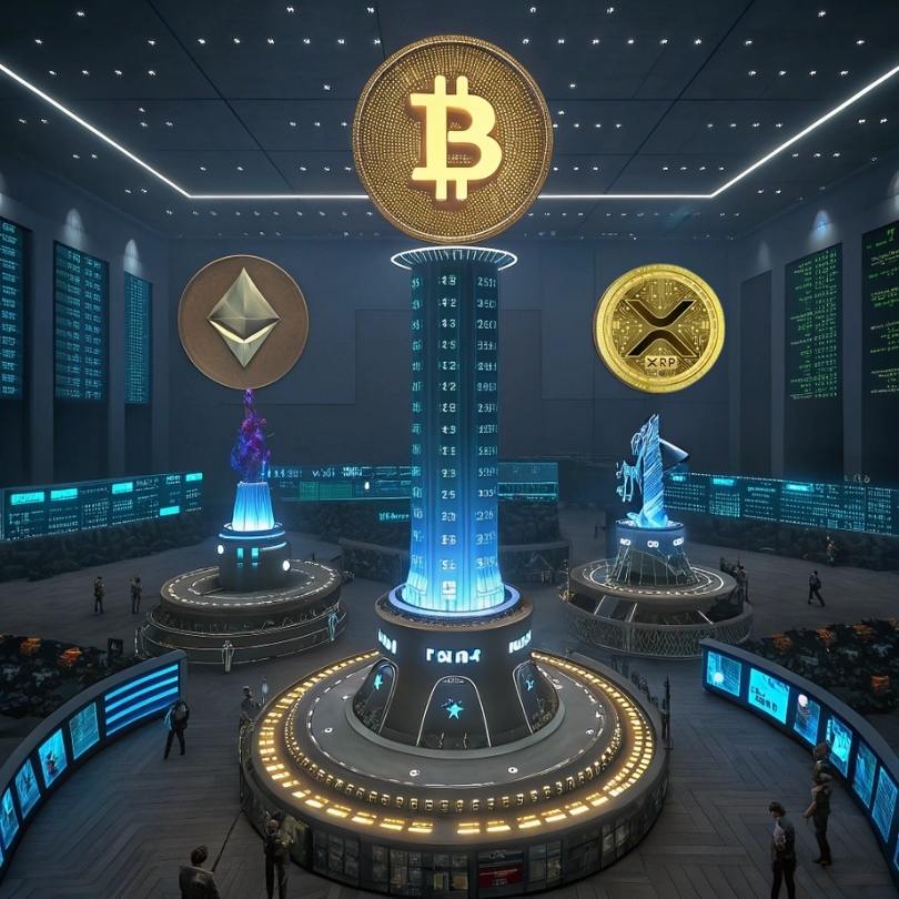 Recuperación de Bitcoin, Ethereum y XRP con más trading